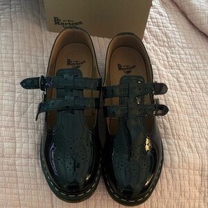 Dr. Martens Glossy Black Double Strap Flats size 10